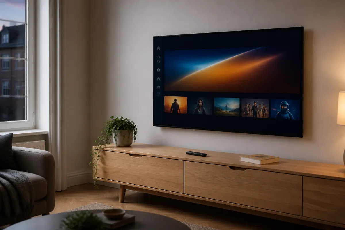 Living room TV ready for iTrustStream setup